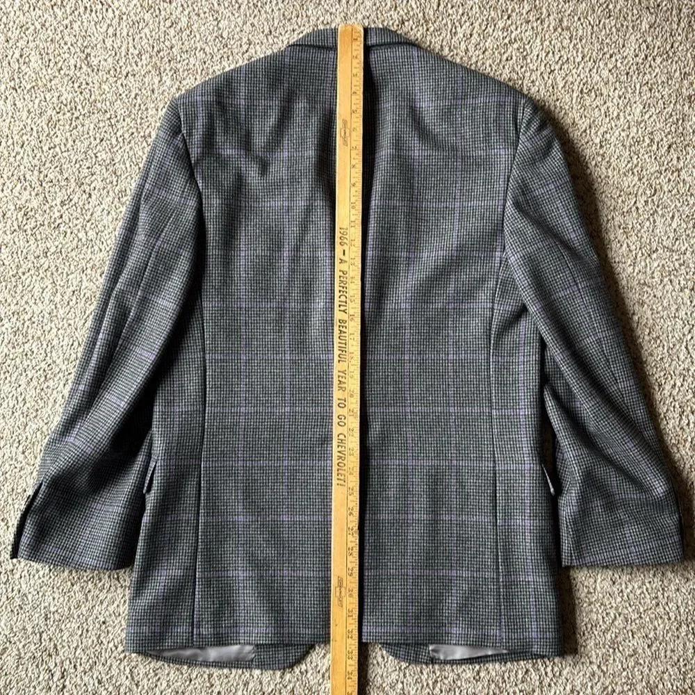 Paul Stuart Men’s Gray Lavender Houndstooth Windowpane Check Sportcoat 42 L
